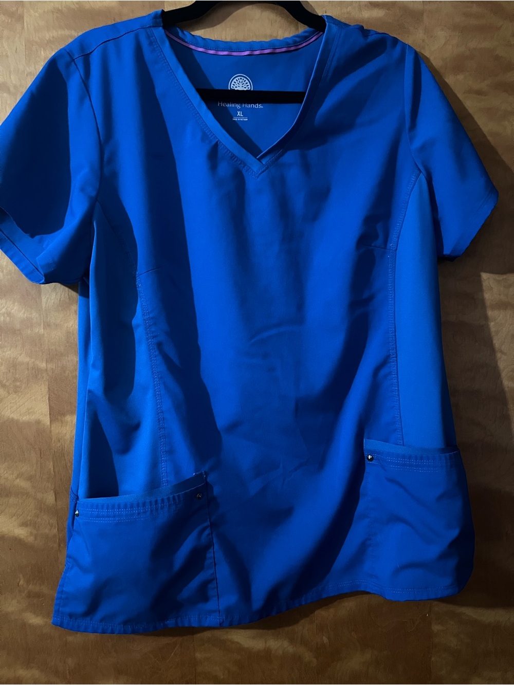 XL royal blue scrub top